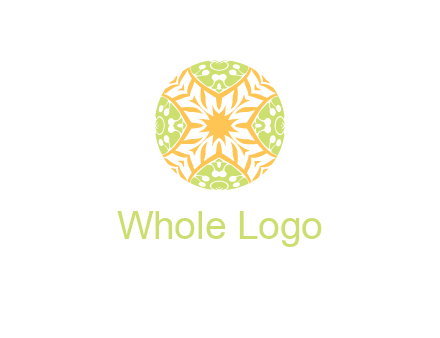 floral pattern in circle symbol