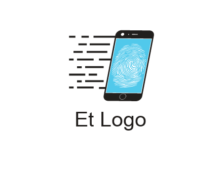 mobile phone with finger print and speedy lines