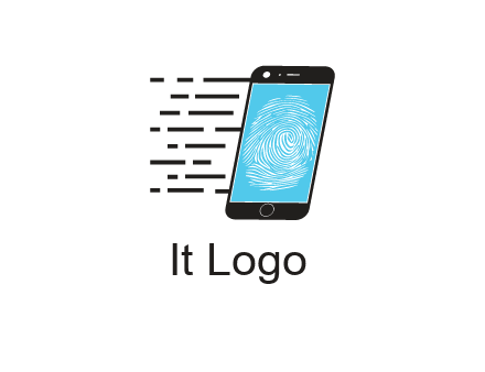 mobile phone with finger print and speedy lines