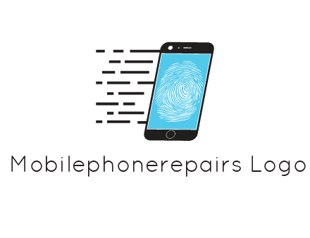 mobile phone with finger print and speedy lines