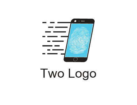 mobile phone with finger print and speedy lines