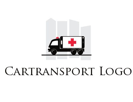 buildings behind ambulance van