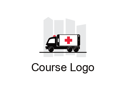 buildings behind ambulance van