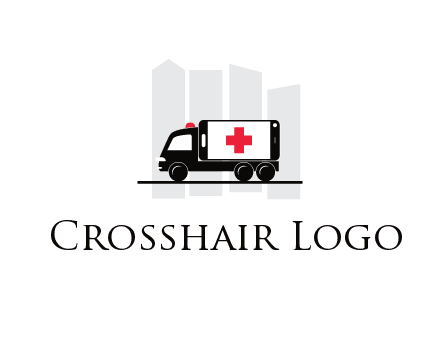 buildings behind ambulance van