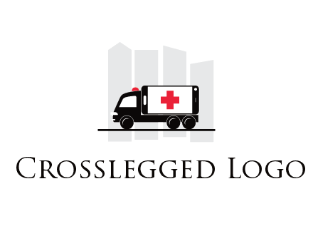 buildings behind ambulance van
