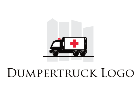 buildings behind ambulance van