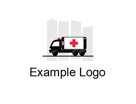 buildings behind ambulance van