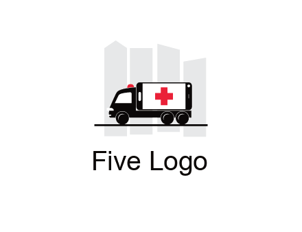 buildings behind ambulance van