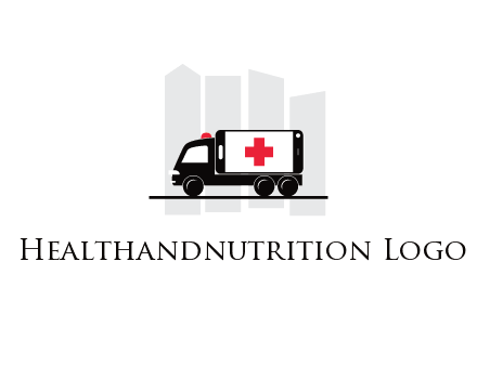 buildings behind ambulance van
