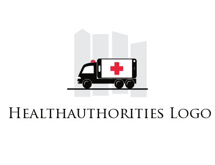 buildings behind ambulance van