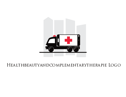 buildings behind ambulance van