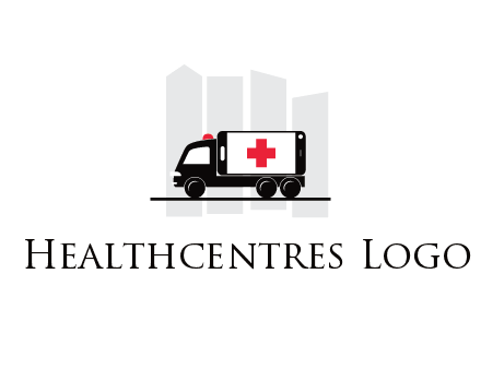buildings behind ambulance van