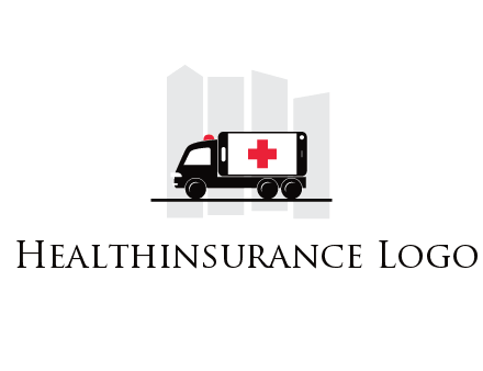 buildings behind ambulance van