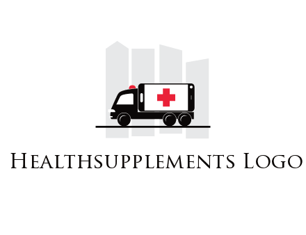 buildings behind ambulance van