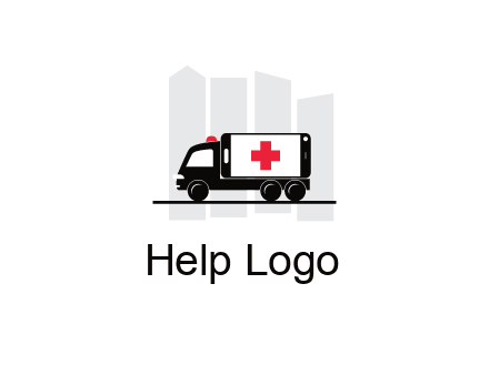 buildings behind ambulance van