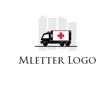 buildings behind ambulance van