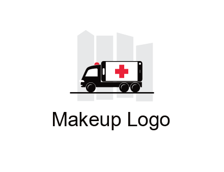 buildings behind ambulance van