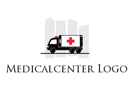 buildings behind ambulance van
