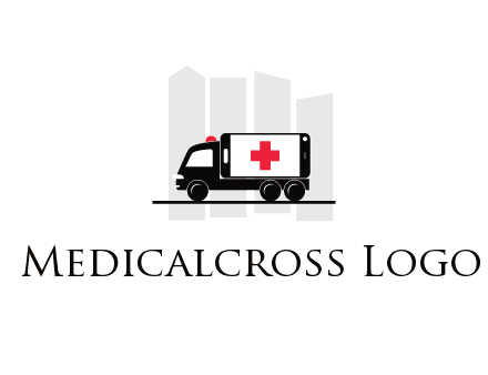 buildings behind ambulance van