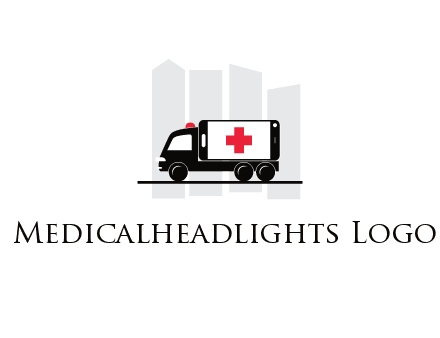 buildings behind ambulance van