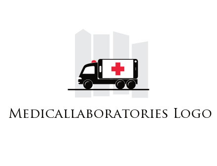 buildings behind ambulance van