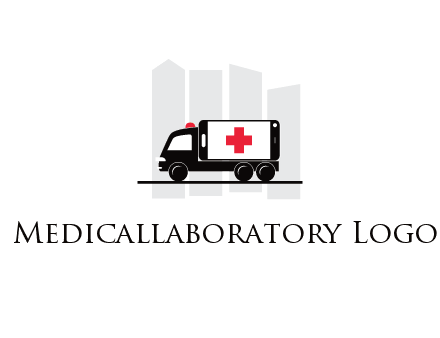 buildings behind ambulance van