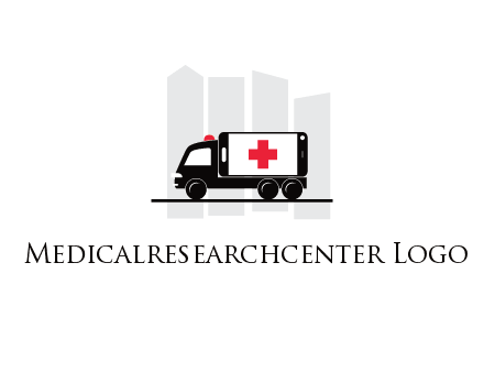 buildings behind ambulance van