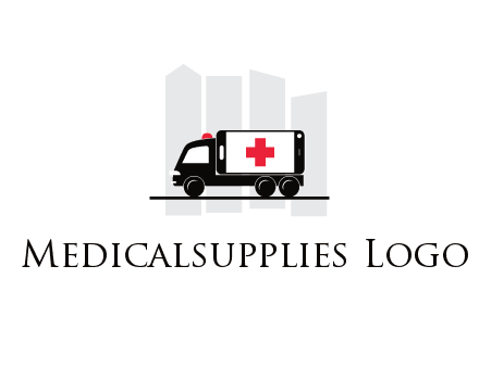 buildings behind ambulance van