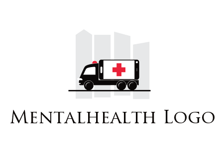 buildings behind ambulance van