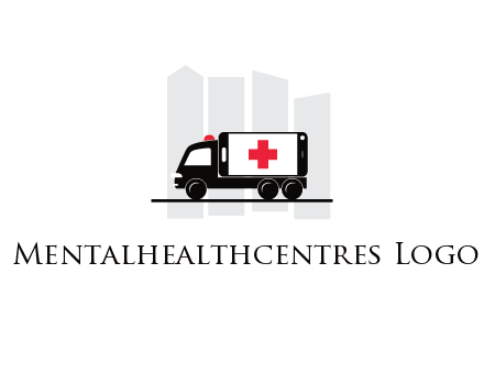 buildings behind ambulance van