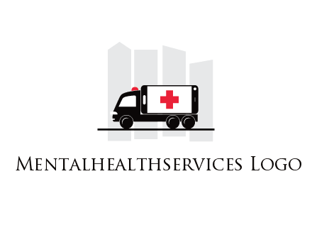 buildings behind ambulance van