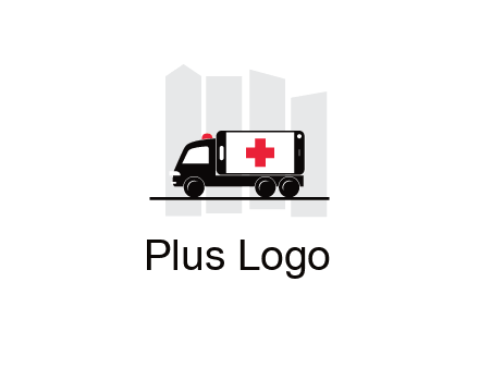buildings behind ambulance van