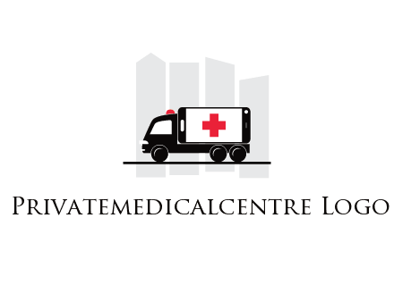 buildings behind ambulance van