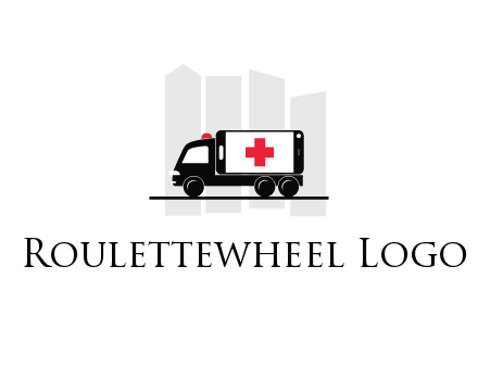 buildings behind ambulance van