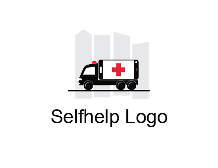 buildings behind ambulance van