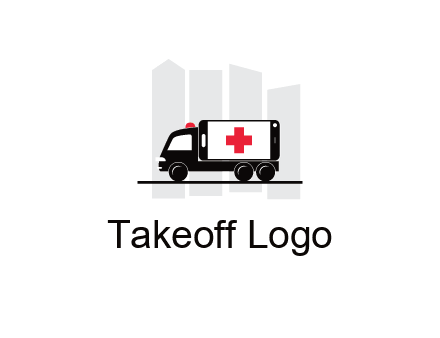 buildings behind ambulance van