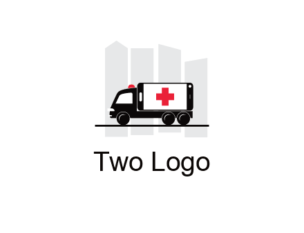 buildings behind ambulance van