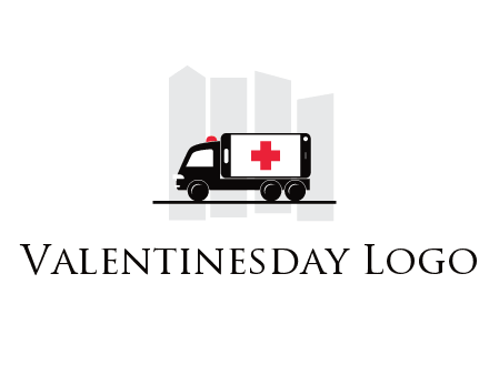 buildings behind ambulance van