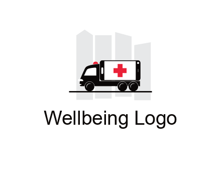 buildings behind ambulance van