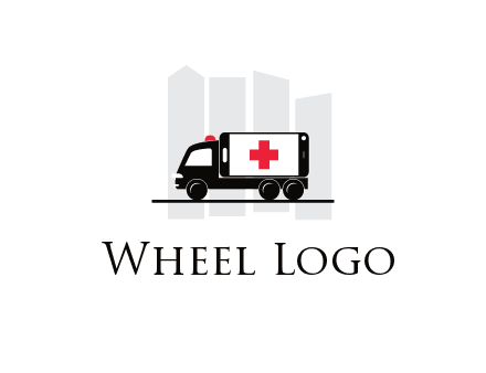 buildings behind ambulance van