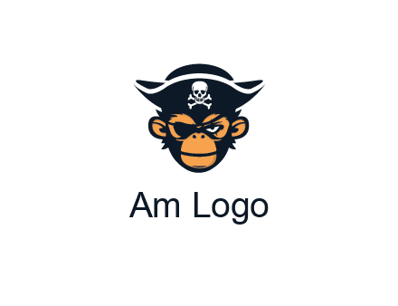 monkey wearing eye patch and pirate hat
