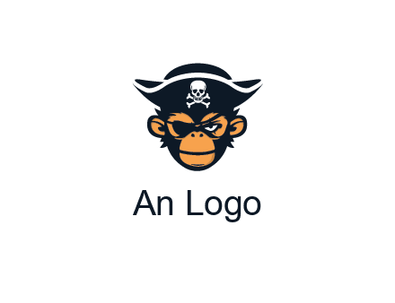 monkey wearing eye patch and pirate hat