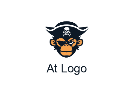 monkey wearing eye patch and pirate hat