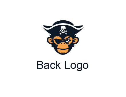 monkey wearing eye patch and pirate hat