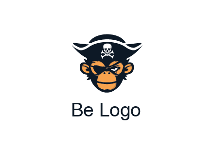 monkey wearing eye patch and pirate hat