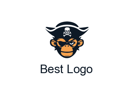monkey wearing eye patch and pirate hat
