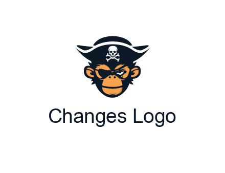 monkey wearing eye patch and pirate hat