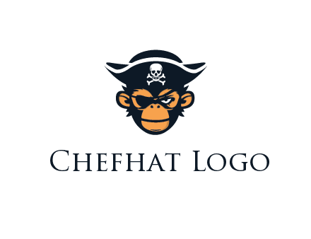 monkey wearing eye patch and pirate hat