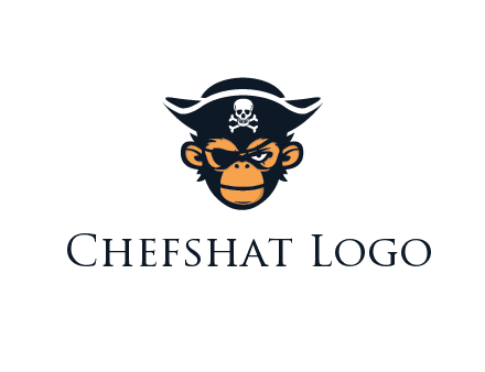 monkey wearing eye patch and pirate hat