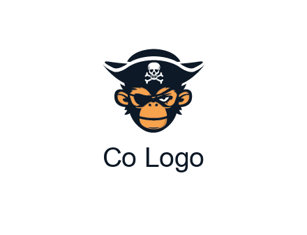 monkey wearing eye patch and pirate hat